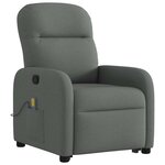 vidaXL Fauteuil de massage inclinable Gris foncé Tissu