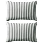 vidaXL Oreiller d'extérieur lot de 2 Impression rayure 60 x 40 cm Gris