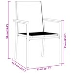 vidaXL Ensemble de 3 Noir Textilène et acier avec finition en poudre