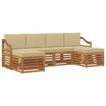 vidaXL Ensembles de canapés avec coussin 6 Pièces Naturel et Beige