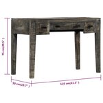 vidaXL Bureau Noir 110 x 50 x 75 cm Bois de manguier massif