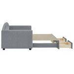 vidaXL Lit de jour avec gigogne et tiroirs gris clair 80x200 cm tissu