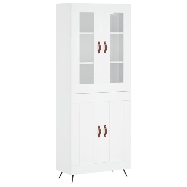 vidaXL Buffet haut Blanc 69 5x34x180 cm Bois d'ingénierie
