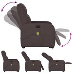 vidaXL Fauteuil inclinable de massage électrique Marron foncé Tissu