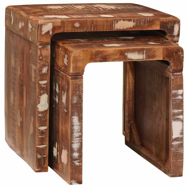 vidaXL Tables d'appoint Multicolore bois de récupération massif