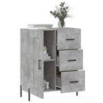 vidaXL Buffet gris béton 69 5x34x90 cm bois d'ingénierie