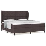 Lit Box Spring vidaXL avec Matelas en Brun Foncé  200x200 cm en Tissu