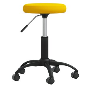 vidaXL Chaise pivotante de bureau Jaune moutarde Velours