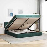 vidaXL Cadre de lit ottoman avec matelas vert foncé 200x200 cm velours
