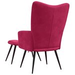 vidaXL Chaise de relaxation avec tabouret Rouge bordeaux Velours