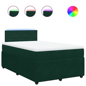 vidaXL Sommier à lattes de lit et matelas Vert foncé 120x200cm Velours