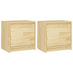 vidaXL Tables de chevet 2 Pièces 40x30 5x40 cm bois de pin massif