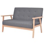 vidaXL Ensemble de canapés 2 Pièces Tissu Gris foncé
