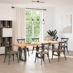 vidaXL Pieds de table à manger en U 3 pièces Acier naturel 70 x (72-73) cm Acier