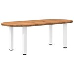 vidaXL Table à manger 220x100x74 cm bois de chêne massif ovale