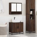 vidaXL Ensemble de meubles de salle de bain 2 Pièces Chêne marron