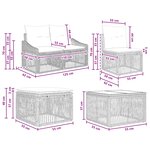 vidaXL Ensemble de canapé de jardin 6 Pièces Noir polyrotin