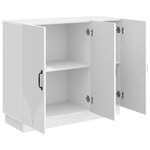 vidaXL Buffet Blanc brillant 89 x 34 5 x 77 cm Bois d'ingénierie