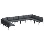 vidaXL Ensemble de canapé de jardin 10 Pièces Anthracite Acier