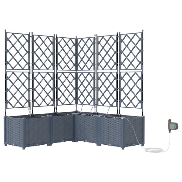 vidaXL Jardinières de jardin 1 pc Gris clair 120 x 120 x 142 cm