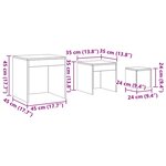 vidaXL Tables gigognes 3 Pièces Blanc Aggloméré