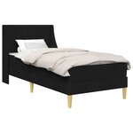 vidaXL Cadre de lit avec matelas Noir 90 x 190 cm Polyester