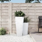 vidaXL Jardinière et intérieur amovible blanc 18/45L PP aspect rainuré