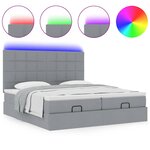 VidaXL Cadre de lit ottoman et matelas gris clair 180x200cm tissu