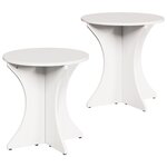 vidaXL Table basse 2 Pièces Blanc 46 x 46 x 47 cm Bois massif en pin