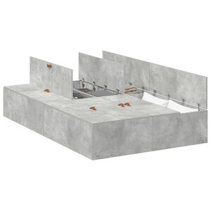 vidaXL Cadre de lit avec rangement Gris béton 120 x 200 cm