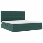 vidaXL Lit avec rangement et matelas Vert foncé 200 x 200 cm Velours