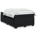 vidaXL Sommier à lattes de lit avec matelas noir 120x190 cm velours