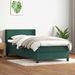 vidaXL Sommier à lattes de lit et matelas vert foncé 90x210 cm velours