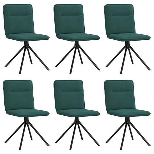 vidaXL Chaises à manger lot de 6 vert foncé tissu