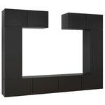 vidaXL Ensemble de meuble TV 6 Pièces Noir Bois d'ingénierie