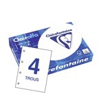 Ramette de 500 Feuilles Papier Perforé 80g A4 210x297 mm Certifié FSC Blanc CLAIRALFA