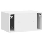 vidaXL Meuble TV mural 59 5 x 41 x 30 cm Blanc brillant