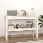 vidaXL Table console Blanc 110x40x75 cm Bois de pin solide