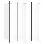 vidaXL Cloison de séparation 5 panneaux Blanc 250x200 cm Tissu