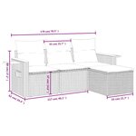 vidaXL Salon de jardin avec coussins 4 Pièces beige résine tressée