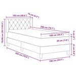 vidaXL Lit à ressorts avec matelas Gris clair 200 x 100 cm Polyester