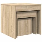 vidaXL Tables gigognes 3 Pièces Chêne sonoma Aggloméré