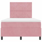 vidaXL Lit à ressort LED avec matelas Rose 120 x 190 cm tissu