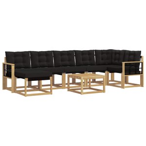 vidaXL Ensemble de canapés d'extérieur 8 pc Blanc et noir