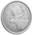 Pièce de monnaie en Argent 25 Cents g 31.39 Millésime 2024 Tribute W Mint Mark CARIBOU