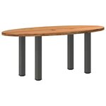 vidaXL Table à manger marron clair bois de chêne massif ovale