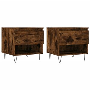 vidaXL Tables basses 2 Pièces chêne fumé 50x46x50 cm bois d'ingénierie