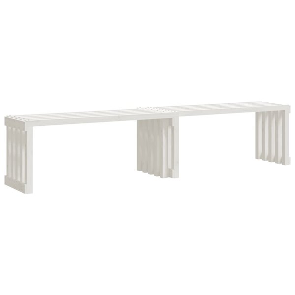 vidaXL Banc de jardin extensible blanc 212 5x40 5x45cm bois massif pin