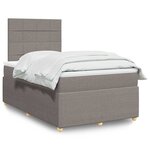 vidaXL Sommier à lattes de lit avec matelas Taupe 120x200 cm Tissu