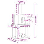 vidaXL Arbre à chat avec griffoirs en sisal gris foncé 122 cm